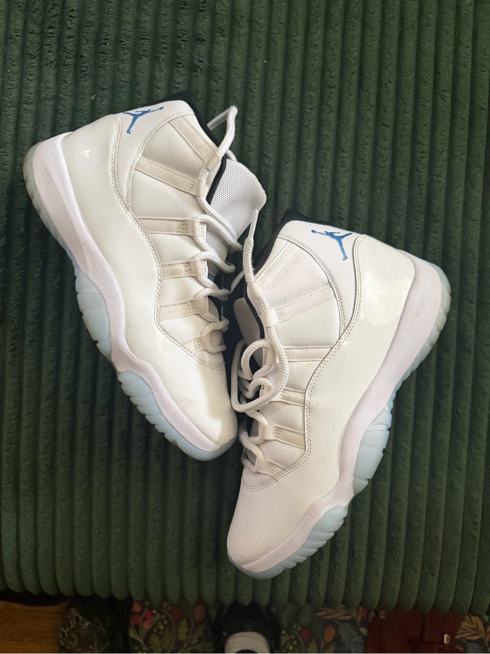 Jordan White and Light Blue High-Top Sneakers